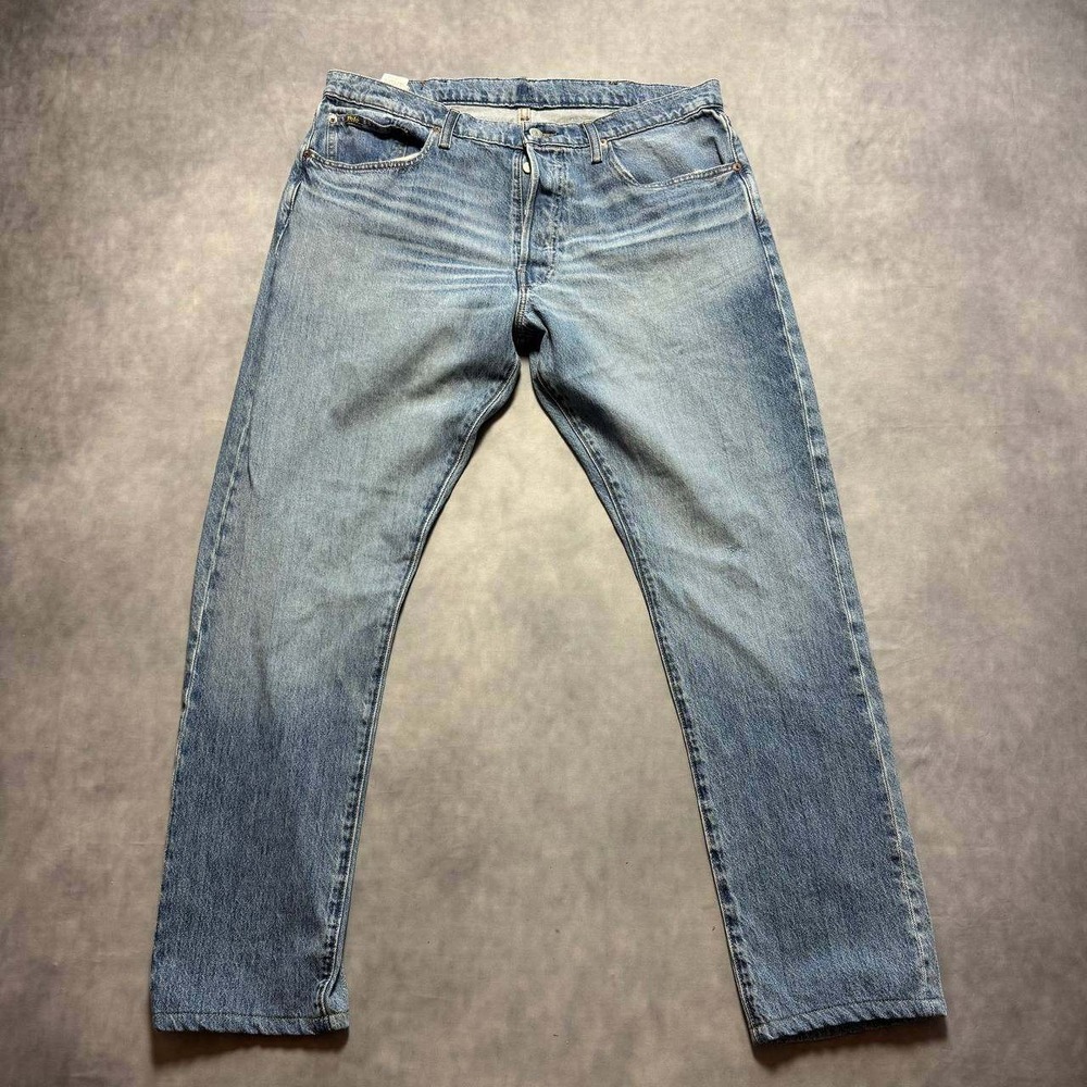 Polo Ralph Lauren Jeans Mens 36x30 Light Wash Blue 90s Vintage Straight Leg - Picture 4 of 14
